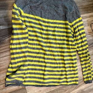 Gray and Yellow Striped Sweater